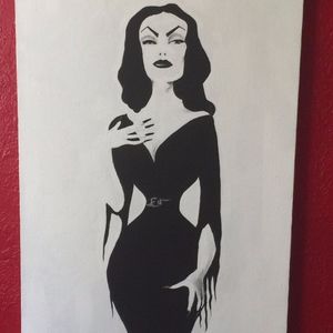 Vampira ~ 15" x 30" Acrylic Painting on Canvas